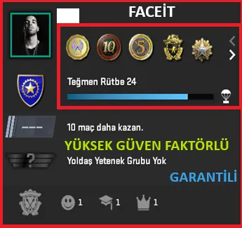 CS2 Prime Hesap Satın Al - ANINDA TESLİM | 5 MADALYA | 384 SAAT | FACEIT