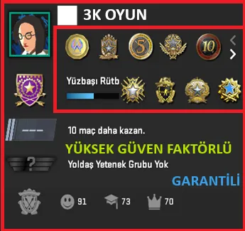 CS2 Prime Hesap Satın Al - ANINDA TESLIM | 11 MADALYA | 2915 SAAT| FACEIT