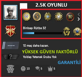 CS2 Prime Hesap Satın Al - ANINDA TESLİM | 9 MADALYA | 2203 SAAT |FACEIT